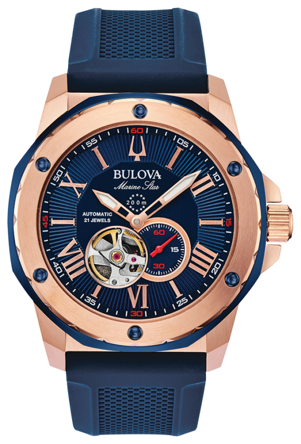 שעון בולובה BULOVA GENTS MARINE STAR AUTOMATIC STRAP WATCH 98A227