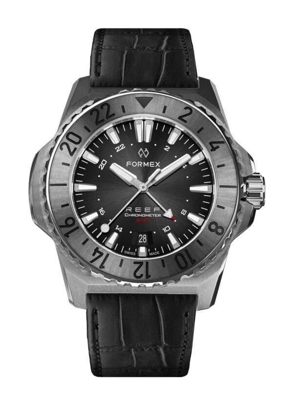 ⁦שעון FORMEX REEF GMT 300M COSC  לוח שחור ורצועת עור או גומי⁩ – תמונה ⁦8⁩