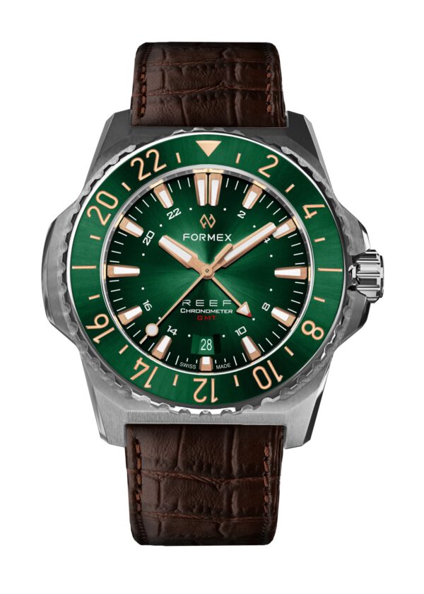 שעון FORMEX REEF GMT 300M COSC  לוח ירוק ורצועת גומי או עור